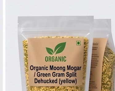 Organic Moong Mogar / Green Gram Split Dehusked (Yellow)